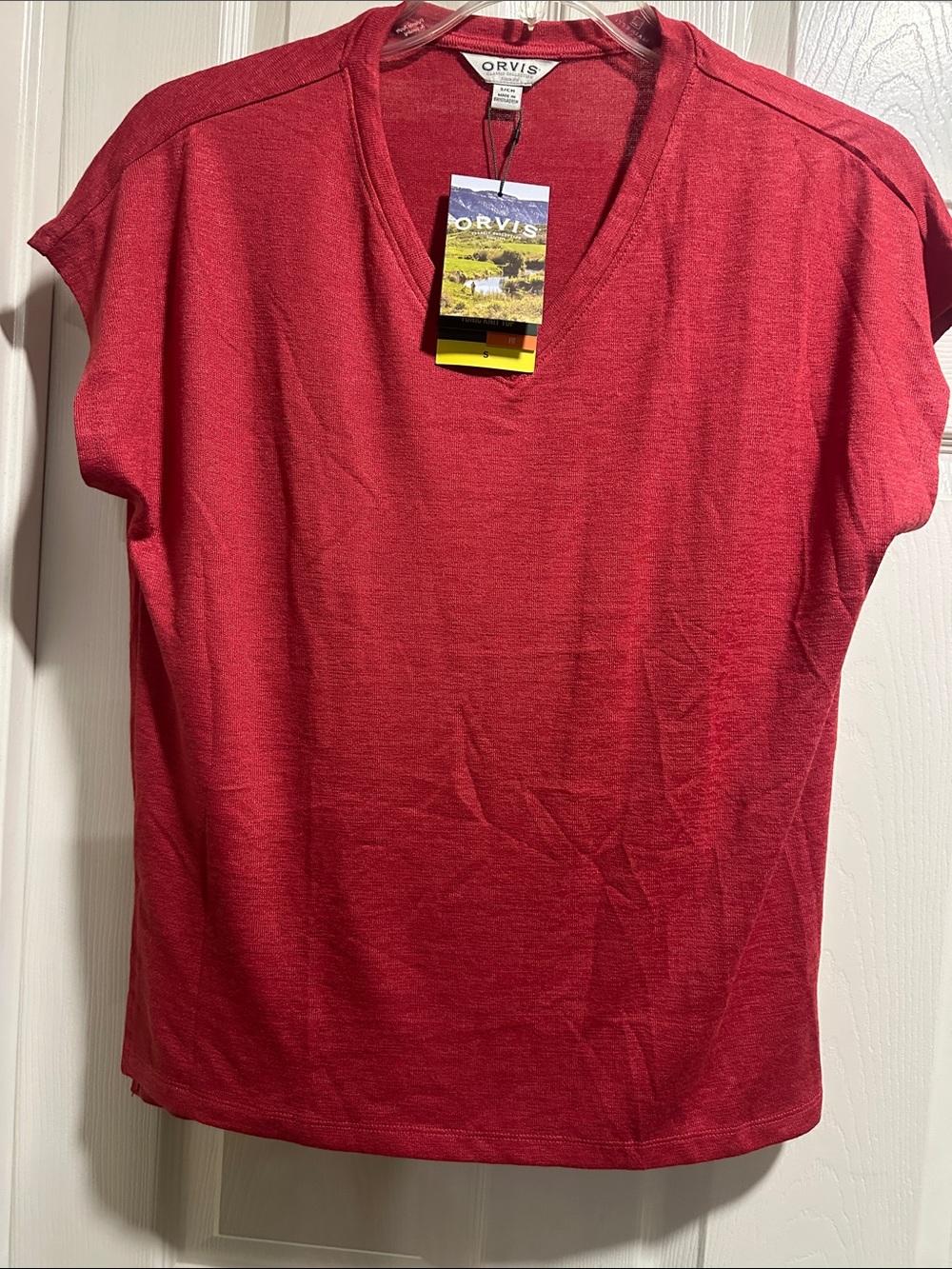 🆕 Orvis Classic Collection Short-Sleeve V-Neck Tunic Knit Top